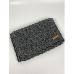 Kağıt İpten İçi Astarlı Siyah Portföy Clutch Çanta