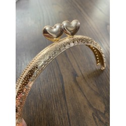 By Aynur Kos Kalp Detaylı Gold Çanta Klipsi / Bursu 12,5 cm