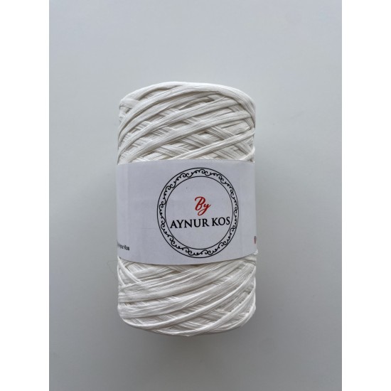 By Aynur Kos Beyaz Yumuşak Örüm Yerli Rafya