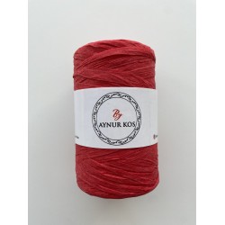 By Aynur Kos Kırmızı Yumuşak Örüm Rafya İp