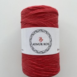 By Aynur Kos Kırmızı Yumuşak Örüm Rafya İp