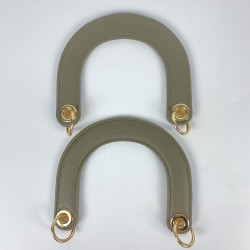 By Aynur Kos Haki Suni Deri Halka Detaylı Çanta Sapı 17x15x3 cm