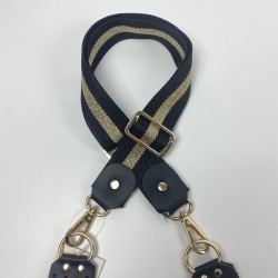 By Aynur Kos Siyah-Gold Freebag Askısı Simli 90x4 cm