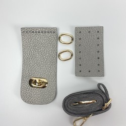 By Aynur Kos Suni Deri Çanta Kiti Gri