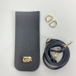 By Aynur Kos Suni Deri Çanta Kiti Siyah